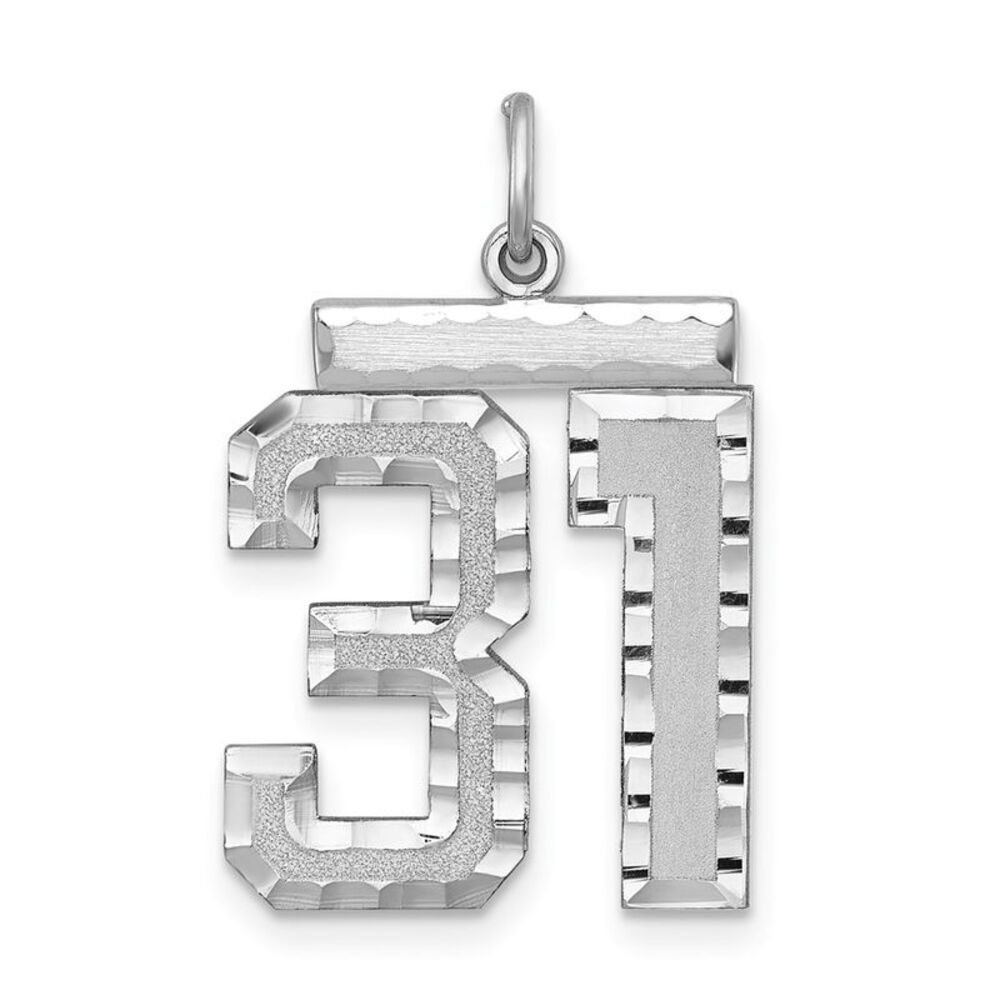 Sterling Silver, Varsity Collection, Large D/C Pendant, Number 31